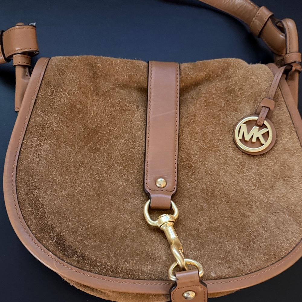 Michael Kors Tan Suede Crossbody Bag - Picture 3 of 12